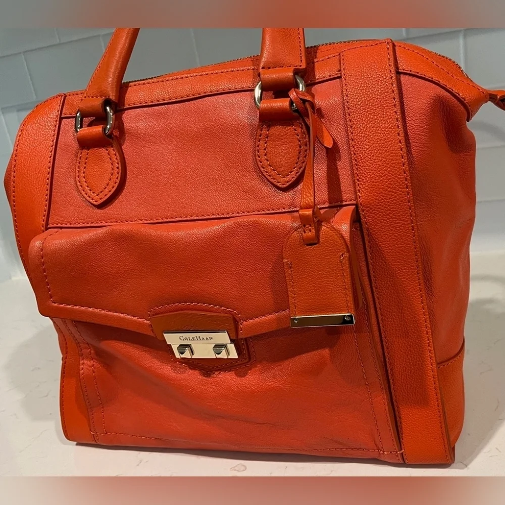 Cole‎ Haan Zoe Pebbled Leather Satchel/Shoulder Bag EUC